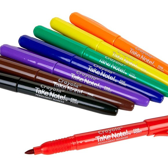 8 Pack Crayola Take Note Permanent Markers Fine Pt - Picture 4 of 5